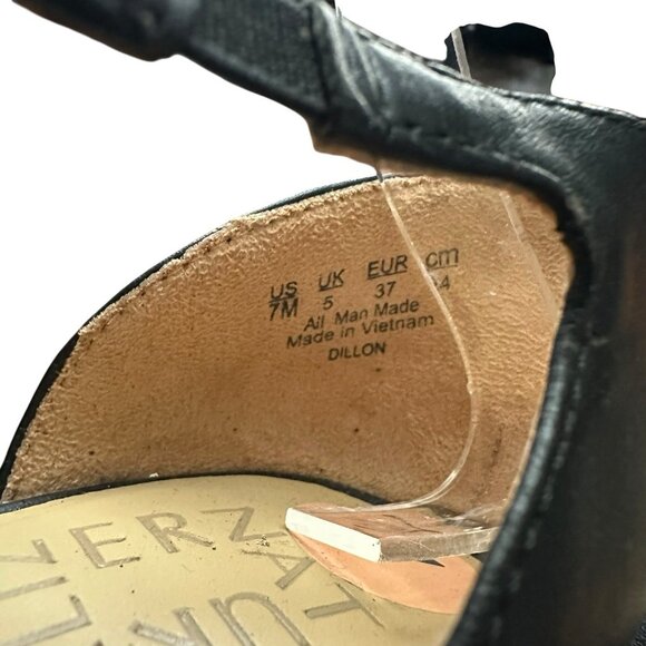 Naturalizer Women’s Dillon Black Leather Strappy Block Heel Sz 7 3.25” Open Toe - Picture 7 of 9